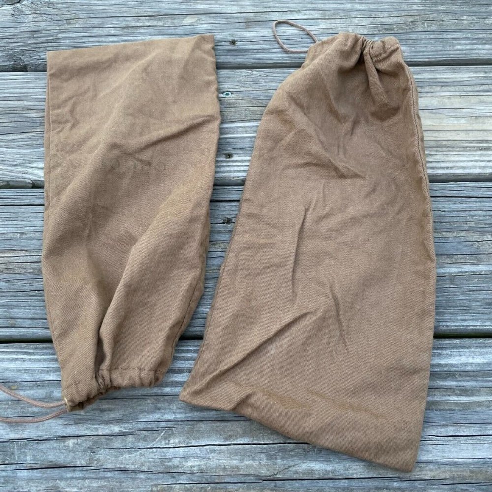 Gucci Dust Bag Brown Cotton Dustbag draw String Made in Italy set of 2 Authentic - Picture 10 of 11